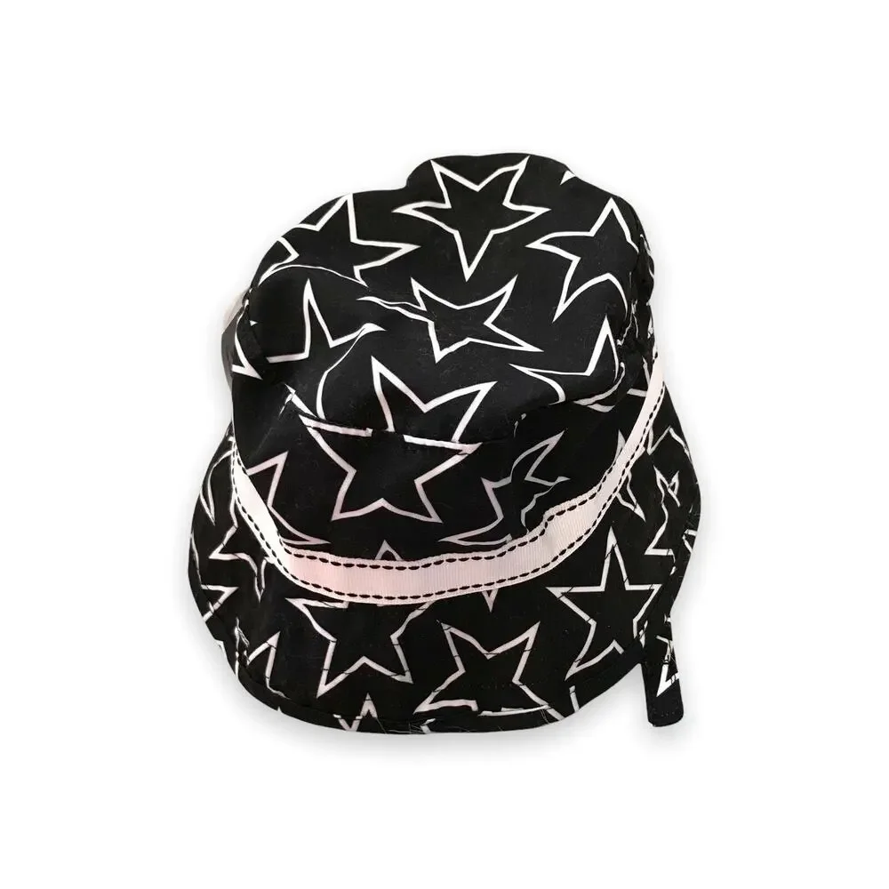 Old Navy Girls Boys Swim Hat Size 6-12 Months Black White Stars Bucket NEW